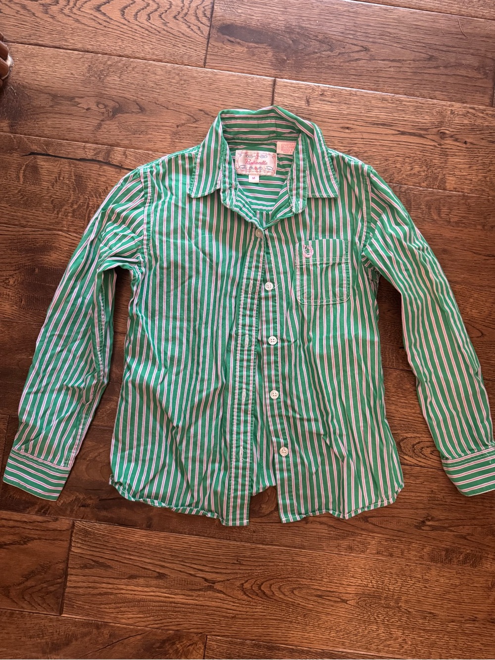 Striped Green & Pink Kids Button-Down Shirt